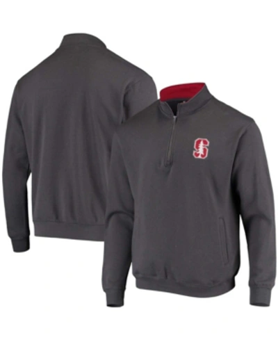 Colosseum Men's Big And Tall Charcoal Stanford Cardinal Tortugas Logo Quarter-zip Jacket