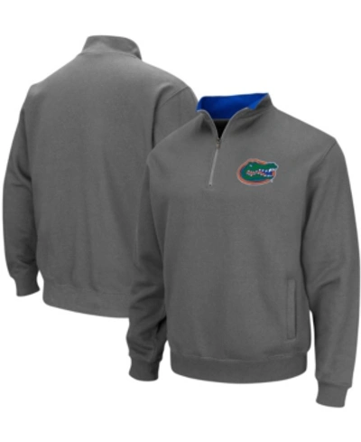 Colosseum Men's Florida Gators Tortugas Logo Quarter-zip Pullover Jacket In Heathered Charcoal