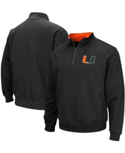 Colosseum Men's Black Miami Hurricanes Tortugas Logo Quarter-zip Jacket