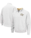 Colosseum Men's White Georgia Tech Yellow Jackets Tortugas Logo Quarter-zip Jacket In White