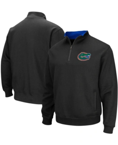 Colosseum Men's Black Florida Gators Tortugas Logo Quarter-zip Pullover Jacket In Heathered Black