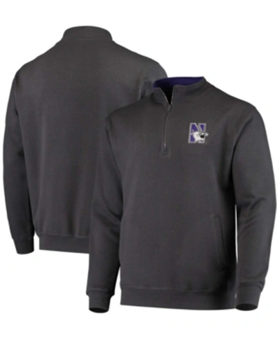 Colosseum Men's Big And Tall Charcoal Northwestern Wildcats Tortugas Logo Quarter-zip Jacket