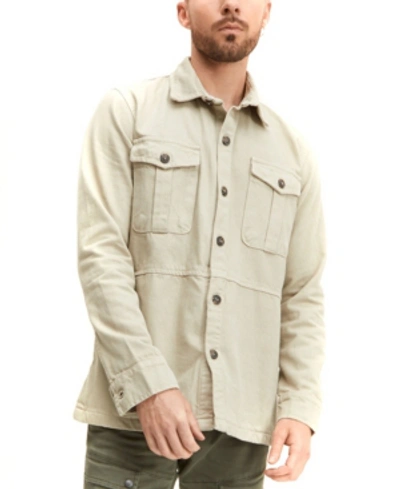 Ron Tomson Men's Modern Relaxed Casual Button-down Shirt In Beige