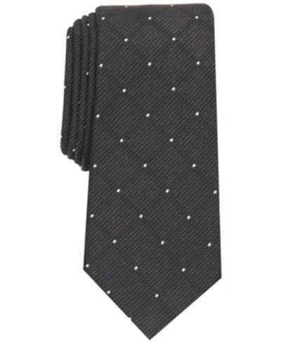 Alfani Men's Slim Dot Grid Tie, Created For Macy's In Black