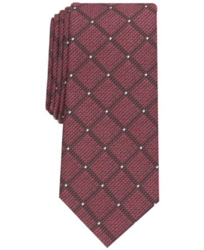Alfani Men's Slim Dot Grid Tie, Created For Macy's In Red