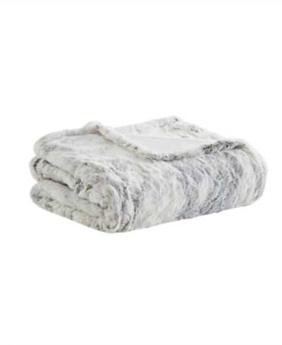 Beautyrest Zuri Electric Faux-fur Throw, 50" X 70" In Natural Marble