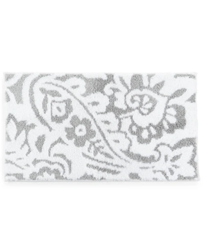 Charter Club Paisley Bath Rug, 19" X 34", Created For Macy's In Grey