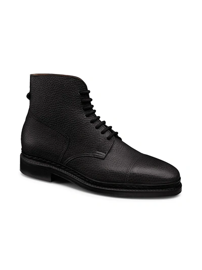 John Lobb Skye Lace-up Grained-leather Ankle Boots In Black