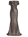 TALBOT RUNHOF WOMEN'S METALLIC OFF-THE-SHOULDER GOWN,400015087023