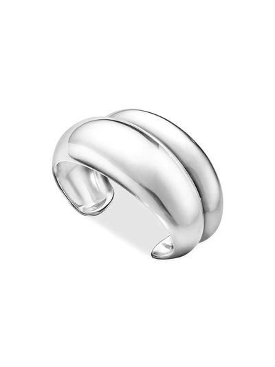 Georg Jensen Curve Sterling-silver Double Open-ended Medium Bangle
