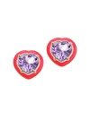 Bea Bongiasca Women's Candy Heart Goldtone, Enamel & Topaz Earrings In Pink Blue