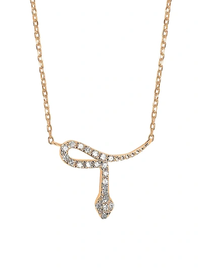 Djula Women's Magic Touch 18k Yellow Gold & Diamond Snake Pendant Necklace