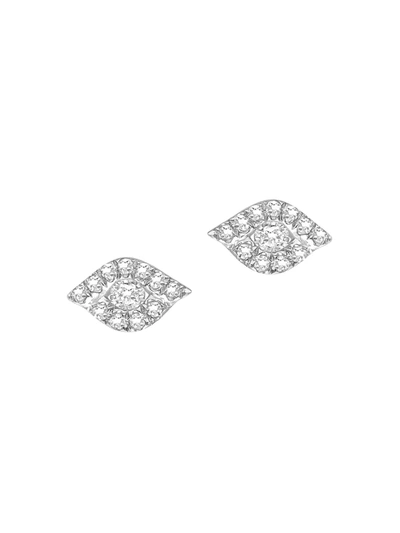 Djula Women's Magic Touch 18k White Gold & Diamond Eye Stud Earrings