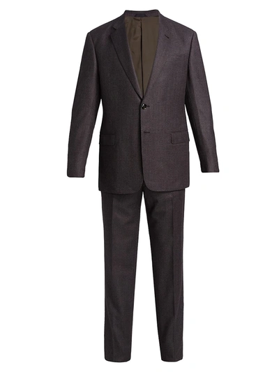 Giorgio Armani Micro Dot Two-button Suit In Merlot