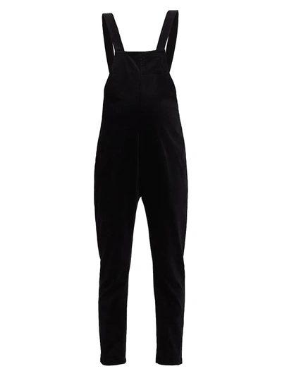 Stowaway Collection Maternity Corduroy Maternity Overalls In Black