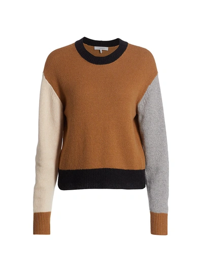 Frame Colorblock Cashmere Crewneck Sweater In Vicuna Multi