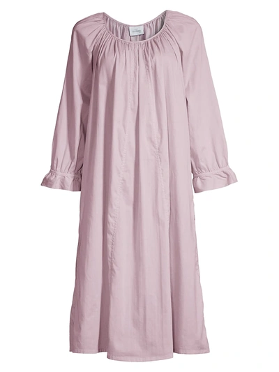 Pour Les Femmes Louisa Ruffle-sleeve Nightgown In Putty