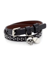 ALEXANDER MCQUEEN LEATHER WRAP BRACELET,400014465749