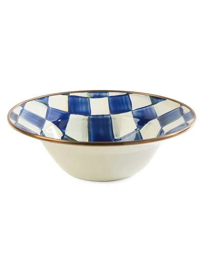 Mackenzie-childs Royal Check Enamel Serving Bowl In Blue