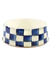 Mackenzie-childs Royal Check Enamel Pet Dish In Blue