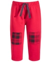 FIRST IMPRESSIONS TODDLER BOYS PLAID PATCH PANTS, CREATED FOR MACY'S