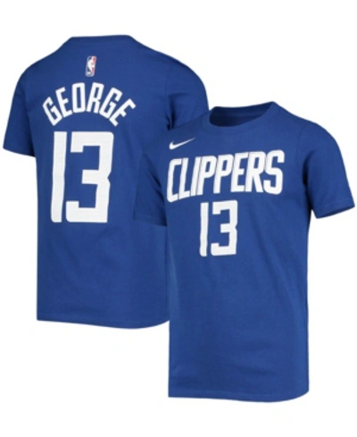Nike Kids' Youth Boys Paul George Royal La Clippers Logo Name Number Performance T-shirt