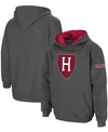 Stadium Athletic Youth Boys Charcoal Harvard Crimson Big Logo Pullover Hoodie In Charcoal