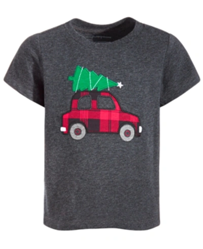 First Impressions Kids' Toddler Boys Car On Tree T-shirt, Created For Macy's In Black Hthr