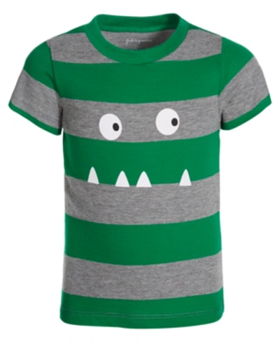 First Impressions Kids' Baby Boys Monster Stripe T-shirt, Created For Macy's In Bright Pine