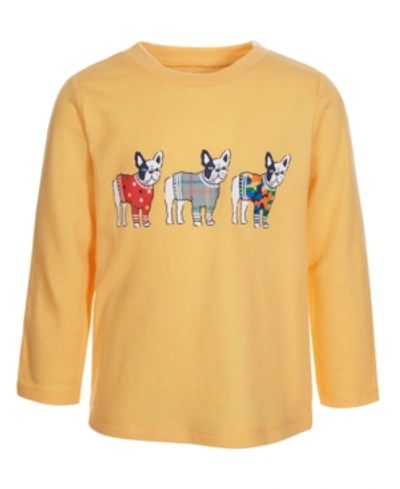 First Impressions Kids' Baby Boys Pups T-shirt, Created For Macy's In Sunset Gold