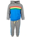 FIRST IMPRESSIONS BABY BOYS COLORBLOCKED HOODIE & JOGGER PANTS, CREATED FOR MACY'S