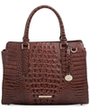 Brahmin Finley Small Croc Embossed Leather Satchel In Pecan Melbourne