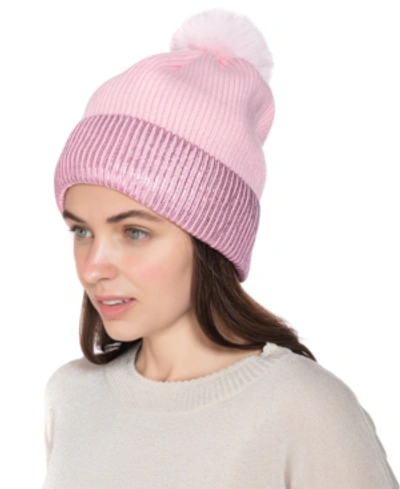 Inc International Concepts Foil Cuff Beanie, Created For Macy's In Pink