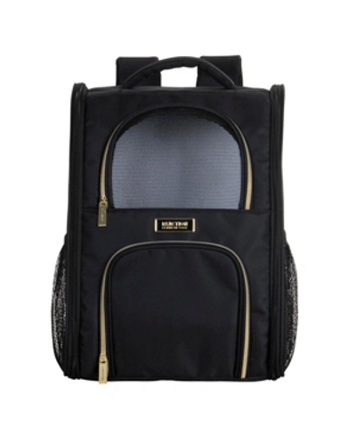 Kenneth Cole Reaction Soft Sided Multi-entry Collapsible Travel Pet Carrier Backpack With Removable Lining In Black