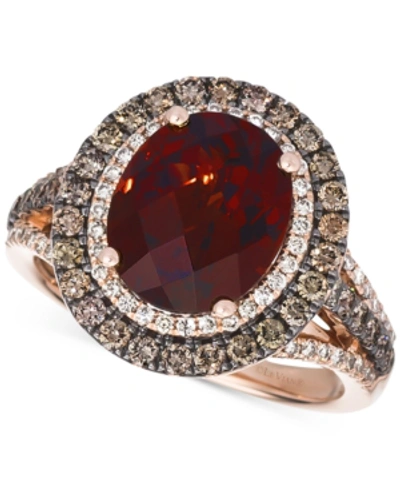 Le Vian Deep Sea Blue Topaz (4 Ct. T.w.) & Diamond (7/8 Ct.t.w.) Statement Ring In 14k Rose Gold (also In Op In Red