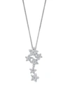 Shop Macy's Diamond Floral Pendant Necklace (3/8 Ct. T.w.) In 14k White Gold