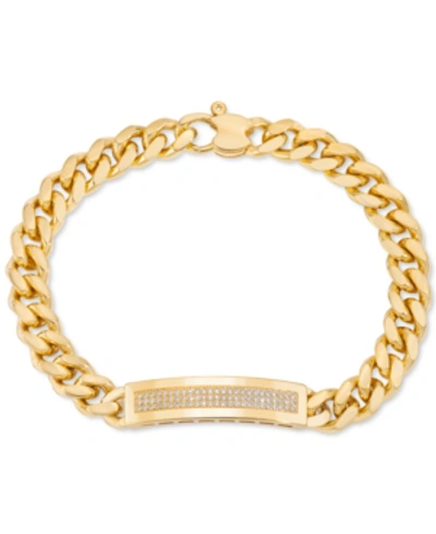 Macy's Men's Diamond (1/2 Ct. T.w.) Id Bracelet In Sterling Silver (also In 14k Gold Over Silver)