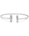 MACY'S DIAMOND BAR FLEX BANGLE BRACELET (1/6 CT. T.W.) IN STERLING SILVER