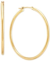 Macy's Medium Flat-edge Hoop Earrings In 10k Gold (also In 10k Rose Gold And 10k White Gold), 1-1/2" In Gold