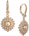 Marchesa Pave & Imitation Pearl Cluster Drop Earrings In Gold