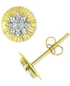 Giani Bernini Cubic Zirconia Star Cluster Disc Stud Earrings, Created For Macy's In Gold Over Silver