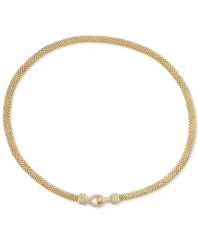 Macy's Diamond Pave Loop Popcorn Link 18" Statement Necklace (3/4 Ct. T.w.) In 14k Gold In Yellow Gold