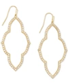 Kendra Scott Cubic Zirconia Small Open Frame Drop Earrings In Gold Metal