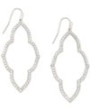 Kendra Scott Cubic Zirconia Small Open Frame Drop Earrings In Rhod Metal
