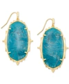 Kendra Scott 14k Gold Plated Elle Drop Earrings In Teal Howli