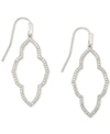 Kendra Scott Cubic Zirconia Small Open Frame Drop Earrings In Rhod Metal