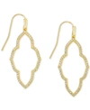 Kendra Scott Cubic Zirconia Small Open Frame Drop Earrings In Gold Metal