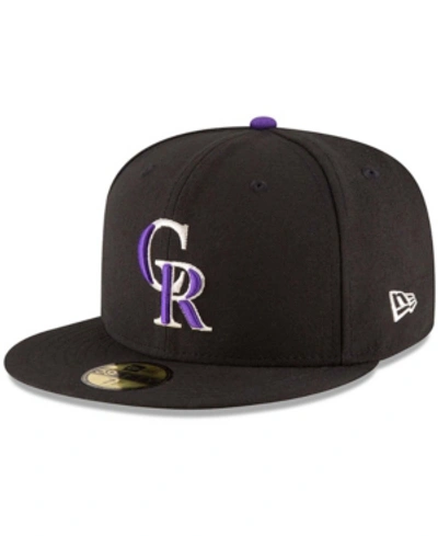 New Era Men's Colorado Rockies Authentic Collection On Field 59fifty Structured Hat In Black