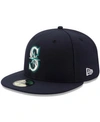 New Era Men's Navy Seattle Mariners Authentic Collection On Field Low Profile Game 59fifty Fitted Hat In Navy