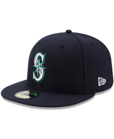 NEW ERA MEN'S NAVY SEATTLE MARINERS AUTHENTIC COLLECTION ON FIELD 59FIFTY FITTED HAT